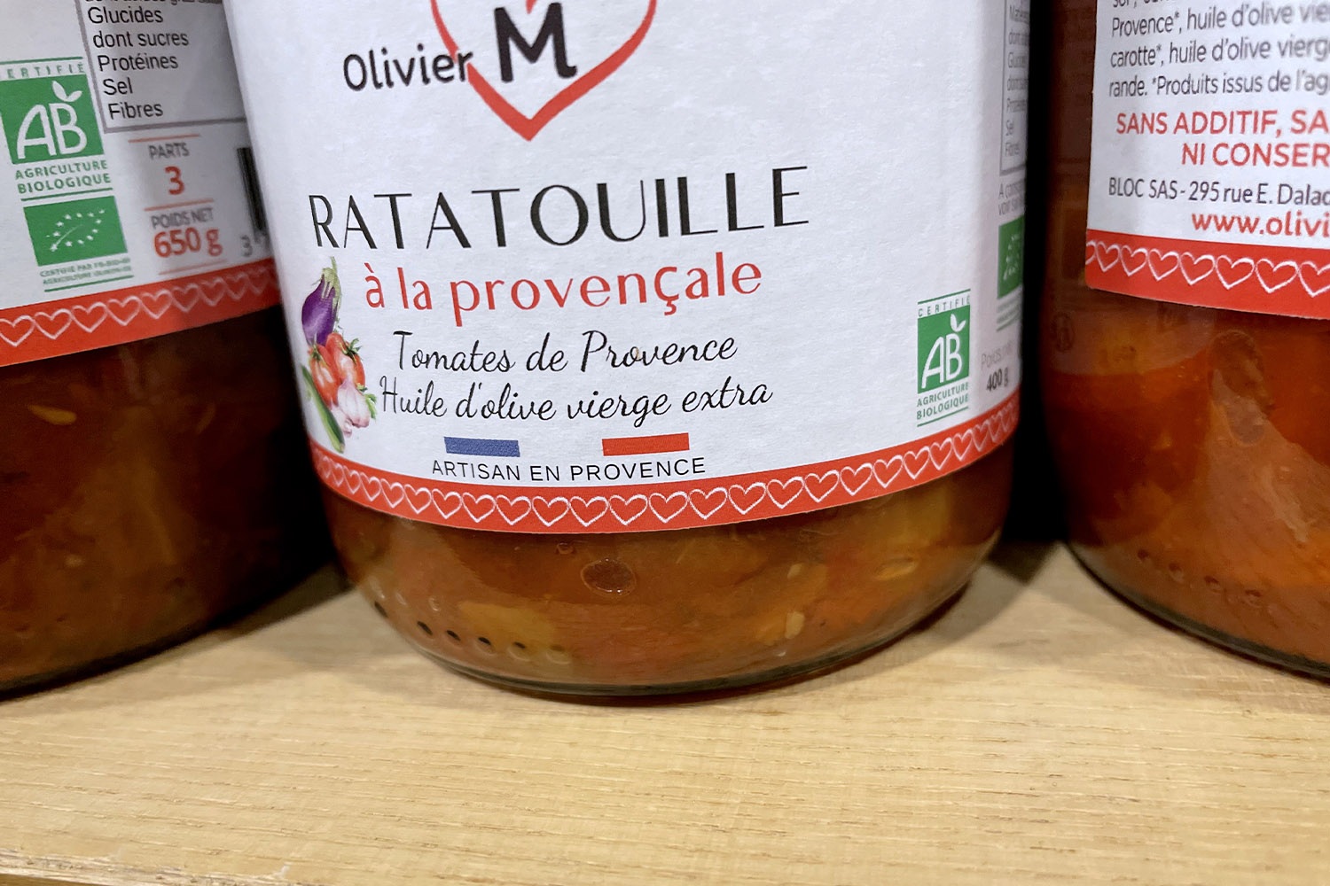 Bocal Ratatouille fromagerie carpentras-fromages pernes les fontaines-charcuterie monteux-epicerie fine bedoin-vins et spiritueux caromb-plateaux de fromages l isle sur la sorgue- fromager gigondas